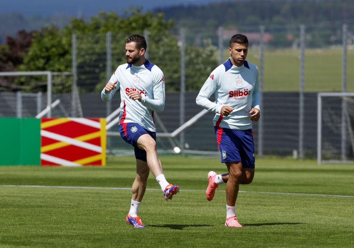 Nacho, durante el entrenamiento de España en Donaueschingen, Alemania.