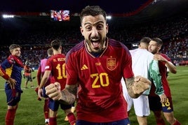 Locura de Joselu con su gol ante Italia.