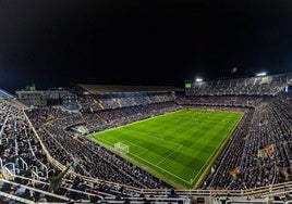 Mestalla, durante un partido.