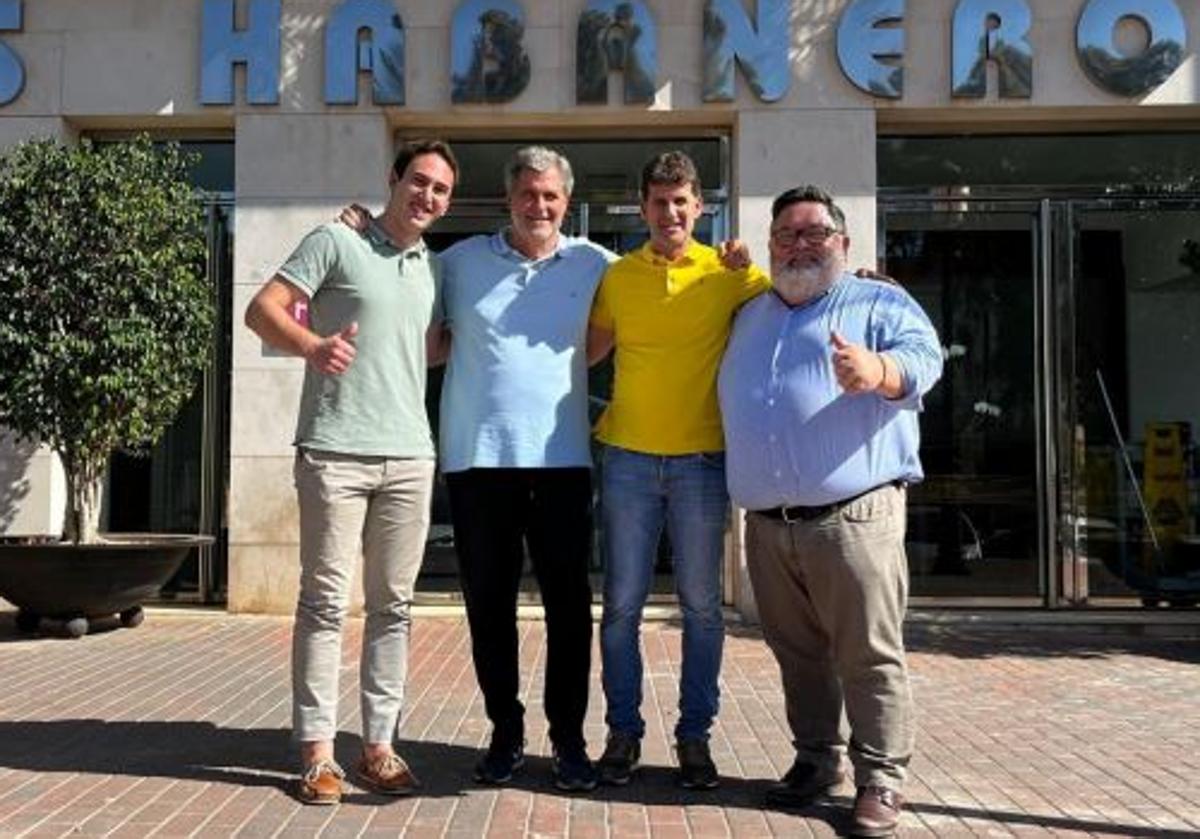 De izquierda a derecha, Carlos Rial, Miki, Duda y Miguel Ángel Jiménez.