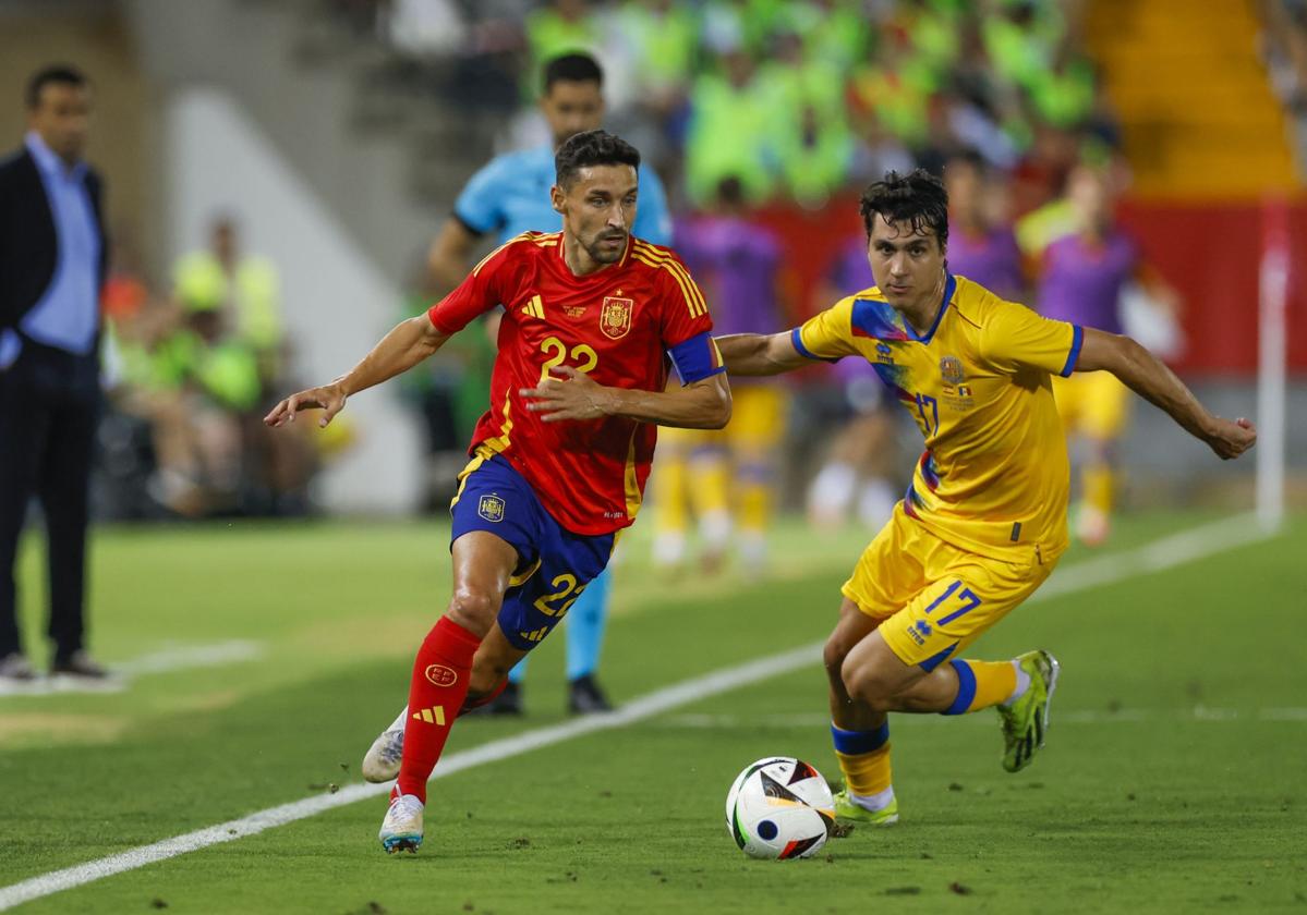 Jesús Navas durante el amistoso contra la selección andorrana.