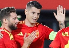 Morata celebra el segundo gol en el amistoso ante Irlanda del Norte.