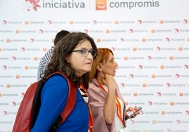 Mónica Oltra, en una reunión de Compromís.