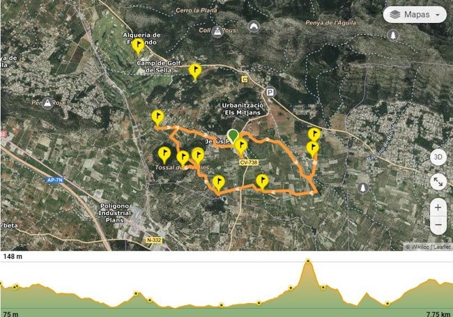 La ruta que permite descubrir Jesús Pobre y su patrimonio.