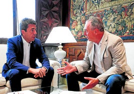 Carlos Mazón y Joan Baldoví, en el Palau de la Generalitat.