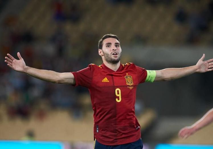 Abel Ruiz, con la selección española.