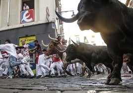 Un encierro de los sanfermines, en una imagen de archivo.