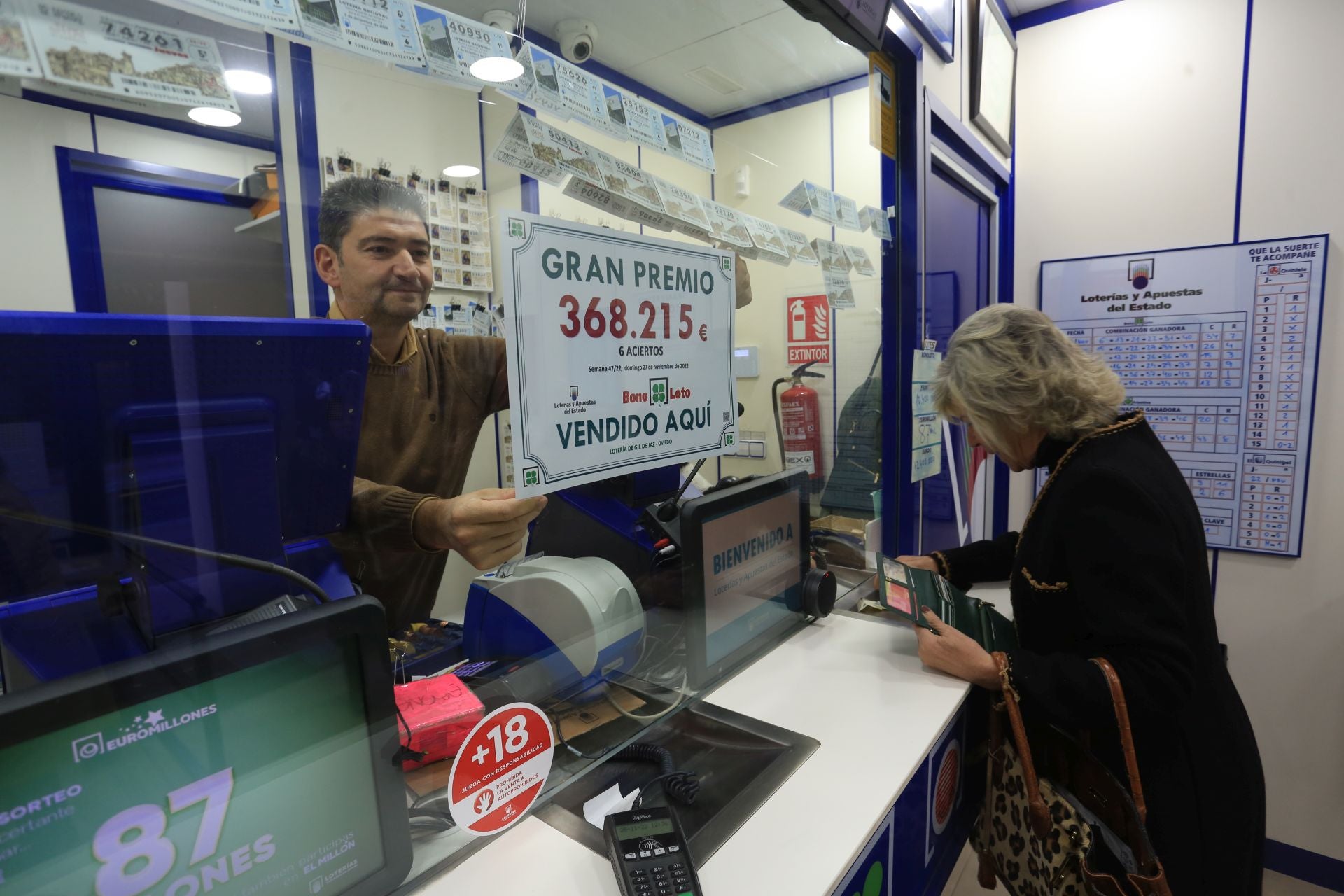 Aluvión de premios con la Bonoloto de este jueves, que reparte más de 225.000 euros