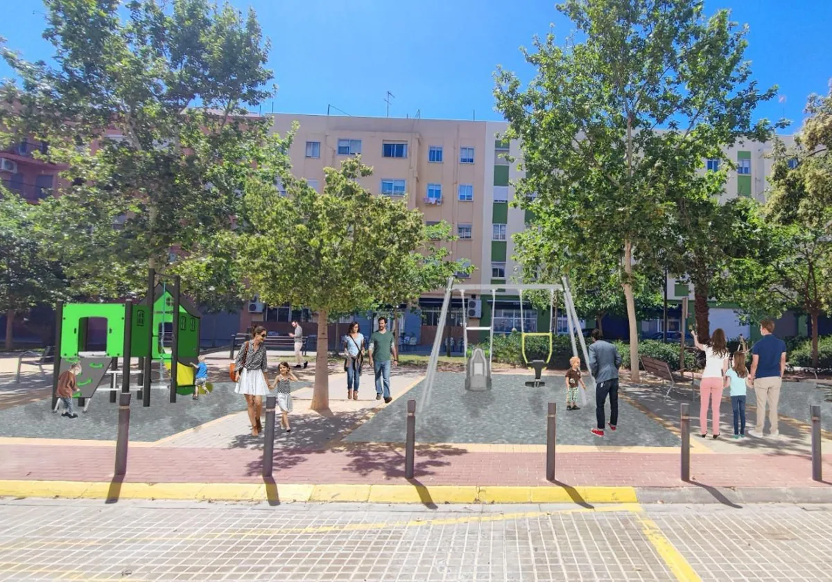 Parques y Jardines impulsa la renovación del jardín de la plaza Portadores de la Virgen en Pinedo