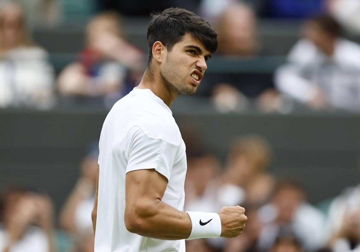 Carlos Alcaraz, en su debut en Wimbledon.