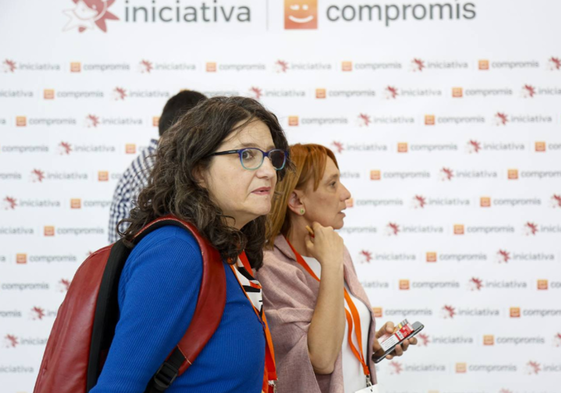 Mónica Oltra, en el último congreso de Iniciativa, formación dentro de Compromís.