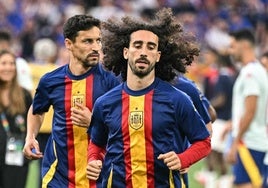 Cucurella, durante el partido de semifinales de la Eurocopa.