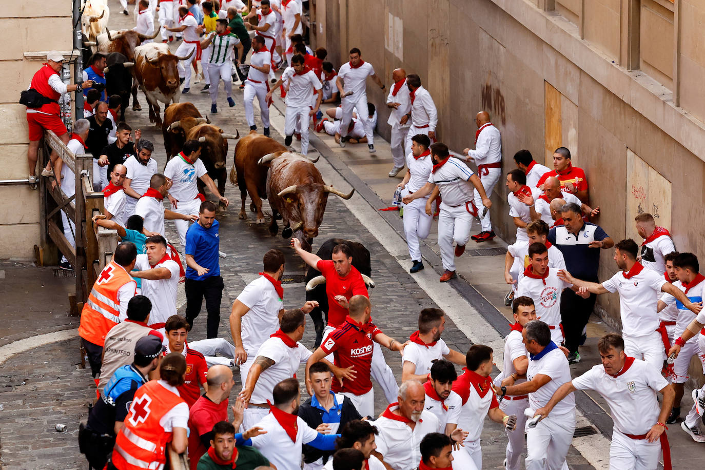 Las mejores imágenes del quinto encierro de San Fermín