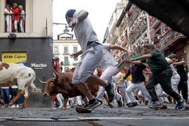 Las mejores imágenes del sexto encierro de San Fermín 2024