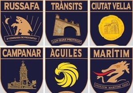 Algunos de los nuevos escudos.