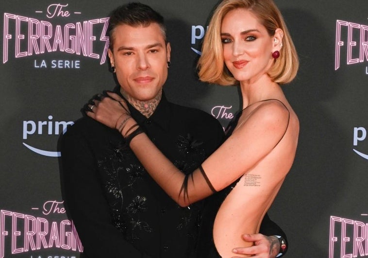 Fedez y su por entonces mujer, Chiara Ferragni, durante la promoción de 'The Ferragnez', su serie-documental para Prime Video.