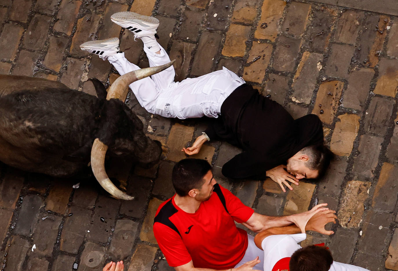 Las mejores imágenes del séptimo encierro de San Fermín 2024