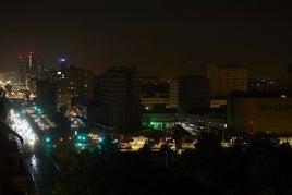 Apagón de luz en el barrio de Campanar (Valencia), imagen de archivo.