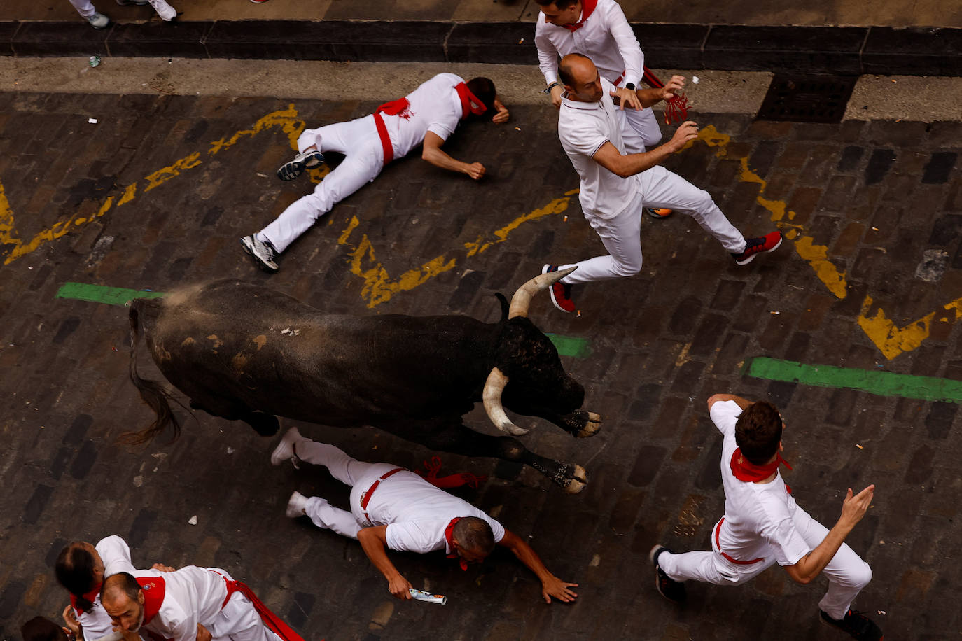 Las mejores imágenes del octavo encierro de San Fermín 2024