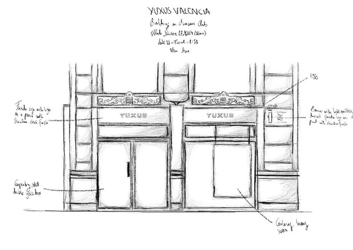 Imagen secundaria 1 - Prendas de la firma Yuxus. A la izquierda, maqueta de la tienda de Valencia.