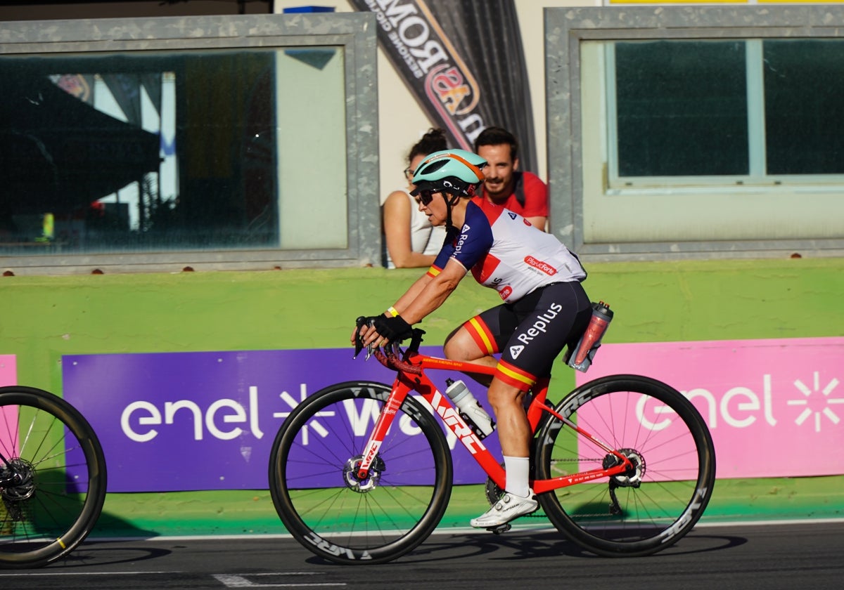 María José Silvestre esforzándose al máximo para superarse durante la carrera de Roma