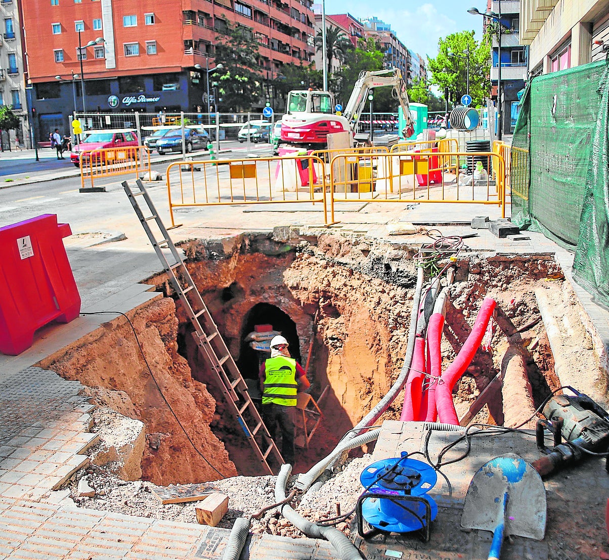 Trabajos en la avenida Cardenal Benlloch, este mes de julio.