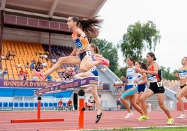 Nadia Soto, en la carrera en la que se colgó la medalla de bronce.