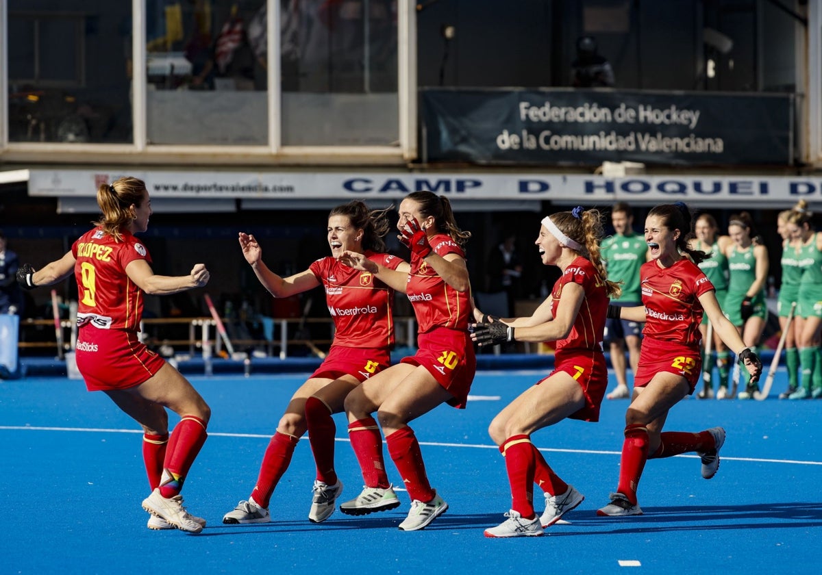 La selección española de hockey, en el Preolímpico celebrado en Valencia.