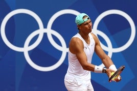 Nadal, entrenando en París.