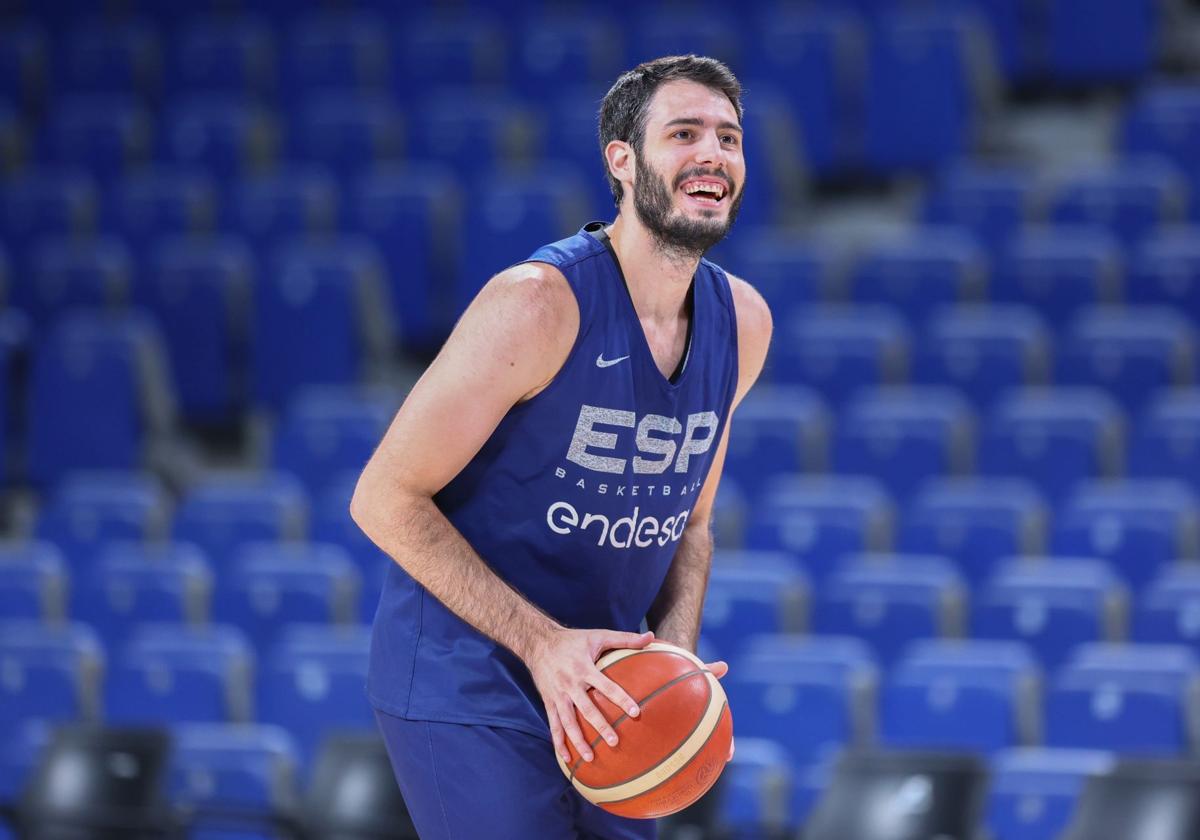 Abrines durante el entrenamiento de España.