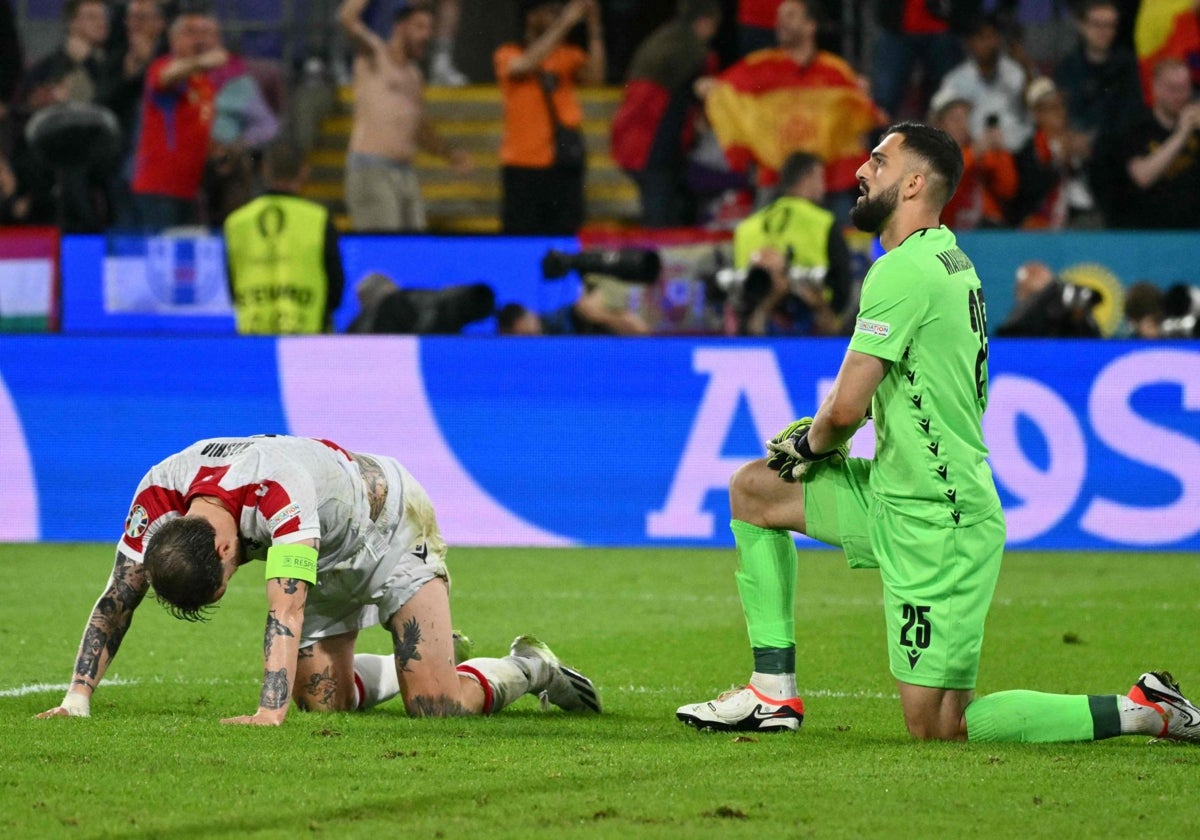 Mamardashvili, en el partido contra España en la Eurocopa.