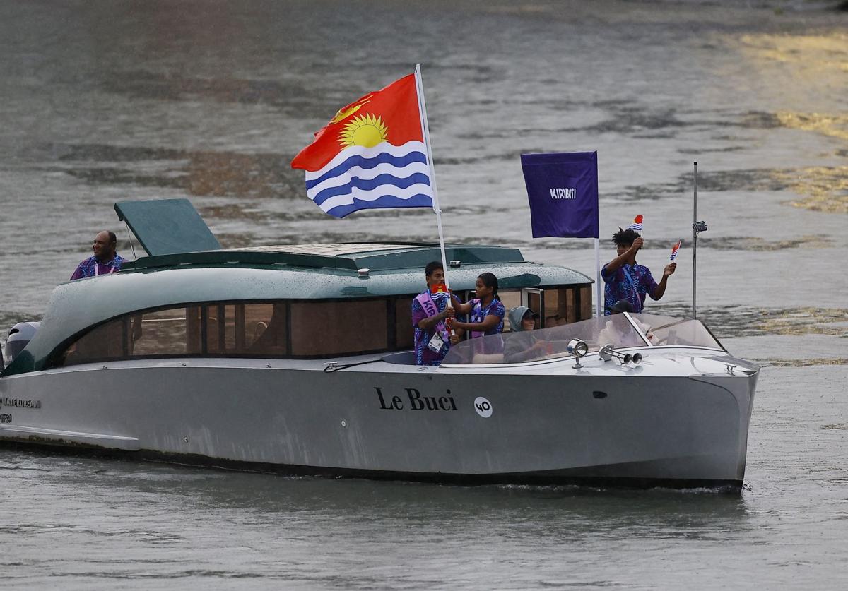 Los atletas de Kiribati, en la ceremonia de apertura