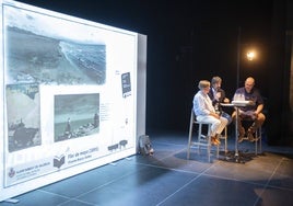 El concejal José Luis Moreno, Francisco López Porcal y Carlos Aimeur en la presentación.