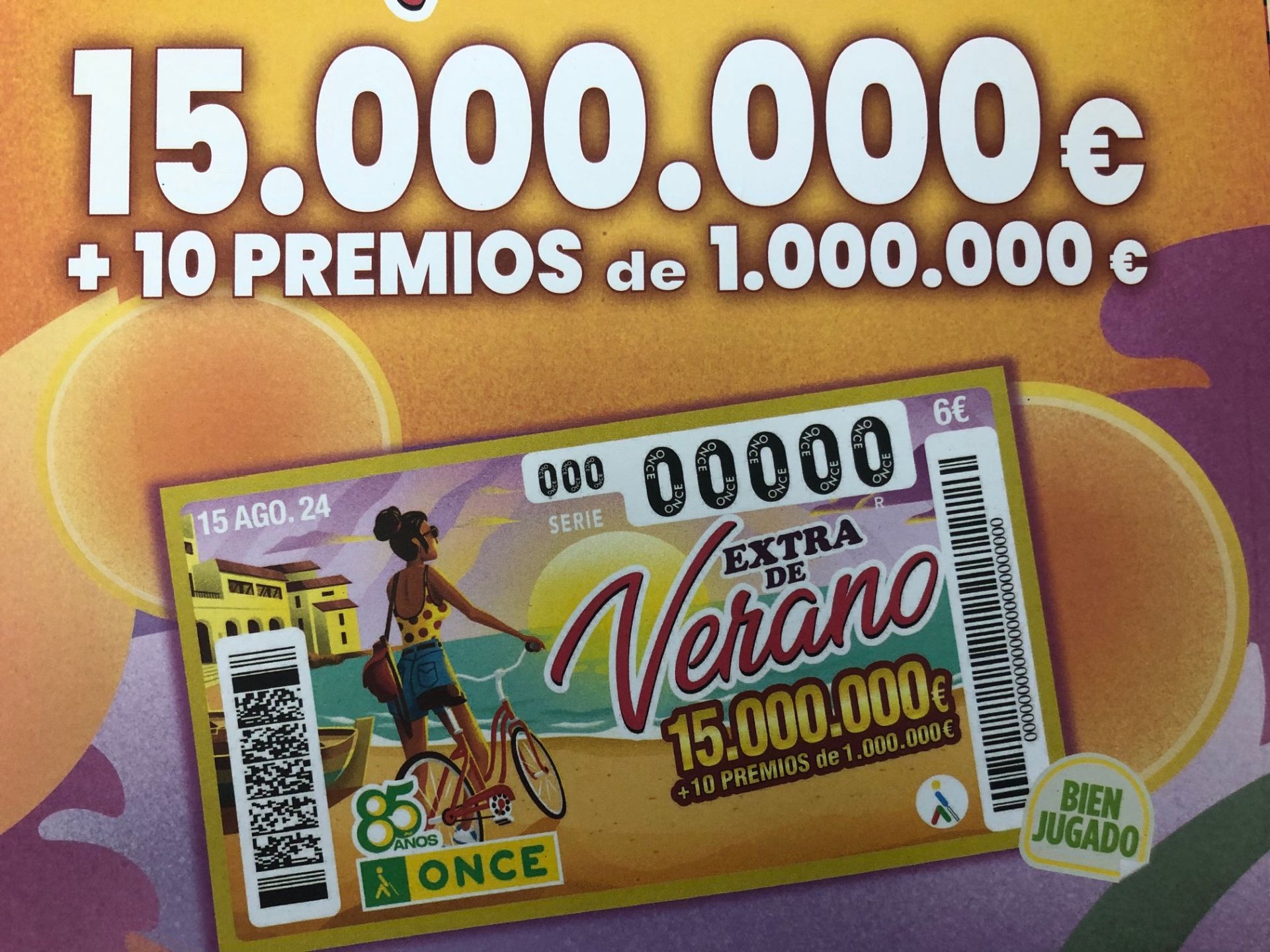 Cupón del Sorteo Extra de Verano de la ONCE.