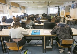 Aula universitaria valenciana, en una imagen de archivo.