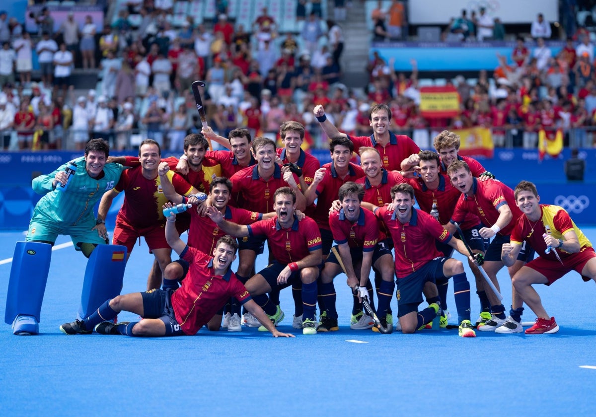 Los Redsticks tras eliminar a Bélgica en cuartos de final de los Juegos Olímpicos.