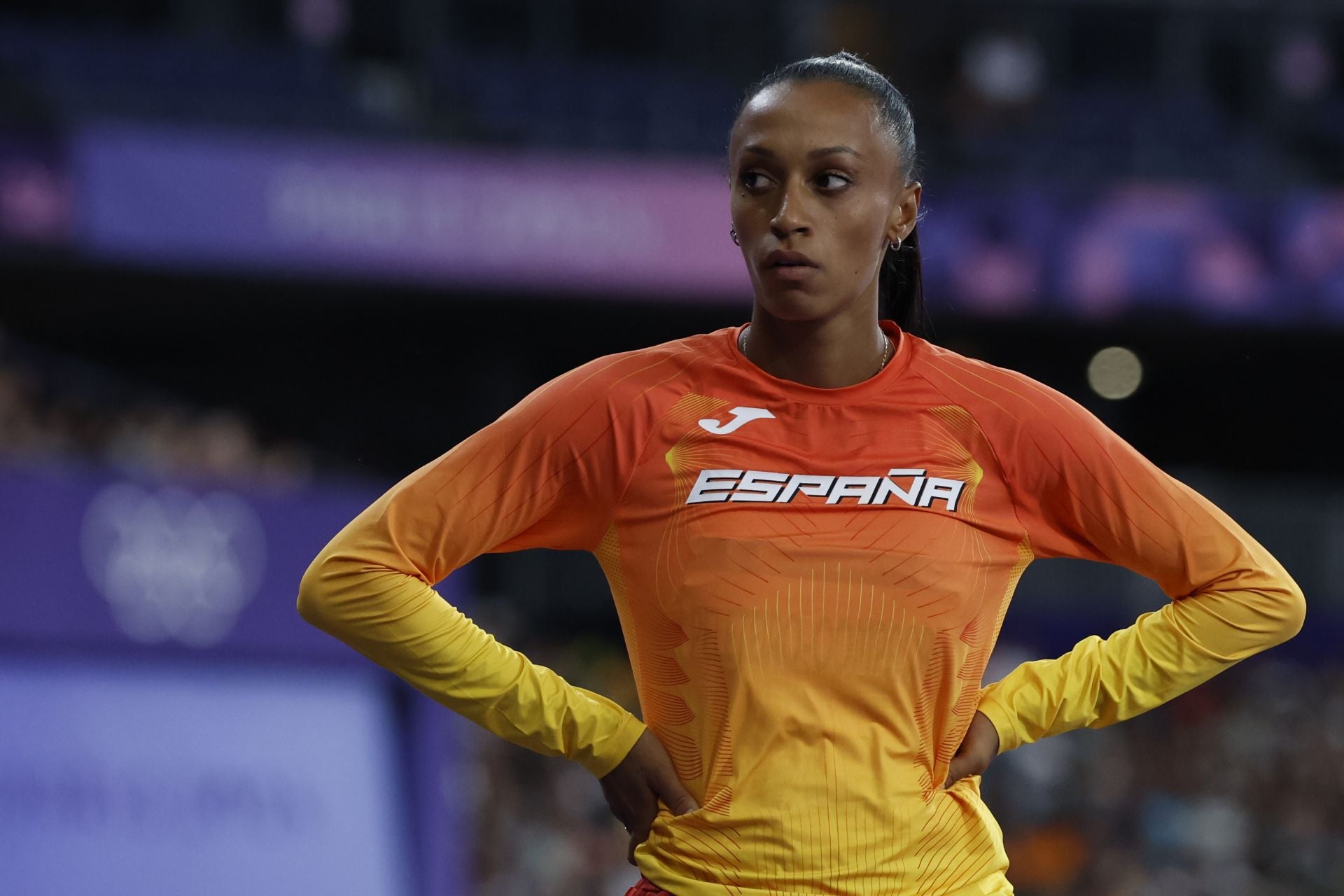 Ana Peleteiro en la final de triple salto de los Juegos Olímpicos de París