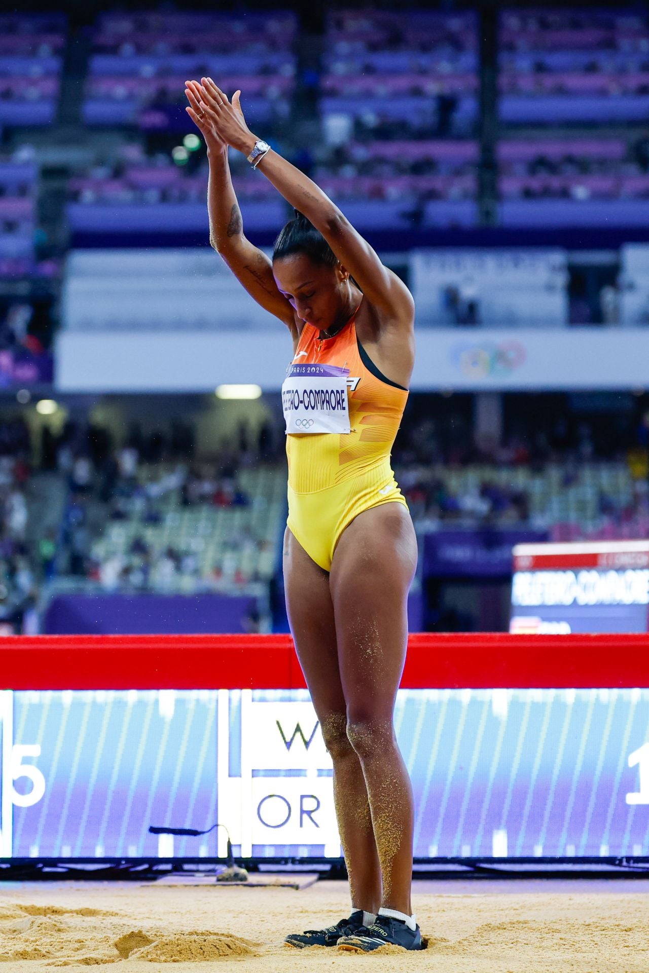 Ana Peleteiro en la final de triple salto de los Juegos Olímpicos de París