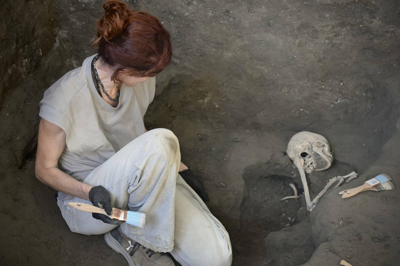 Descubren en Pompeya el esqueleto de dos víctimas de la erupción del Vesubio