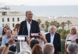 Francisco Camps, durante una cena con militantes en el edificio Veles e Vents.