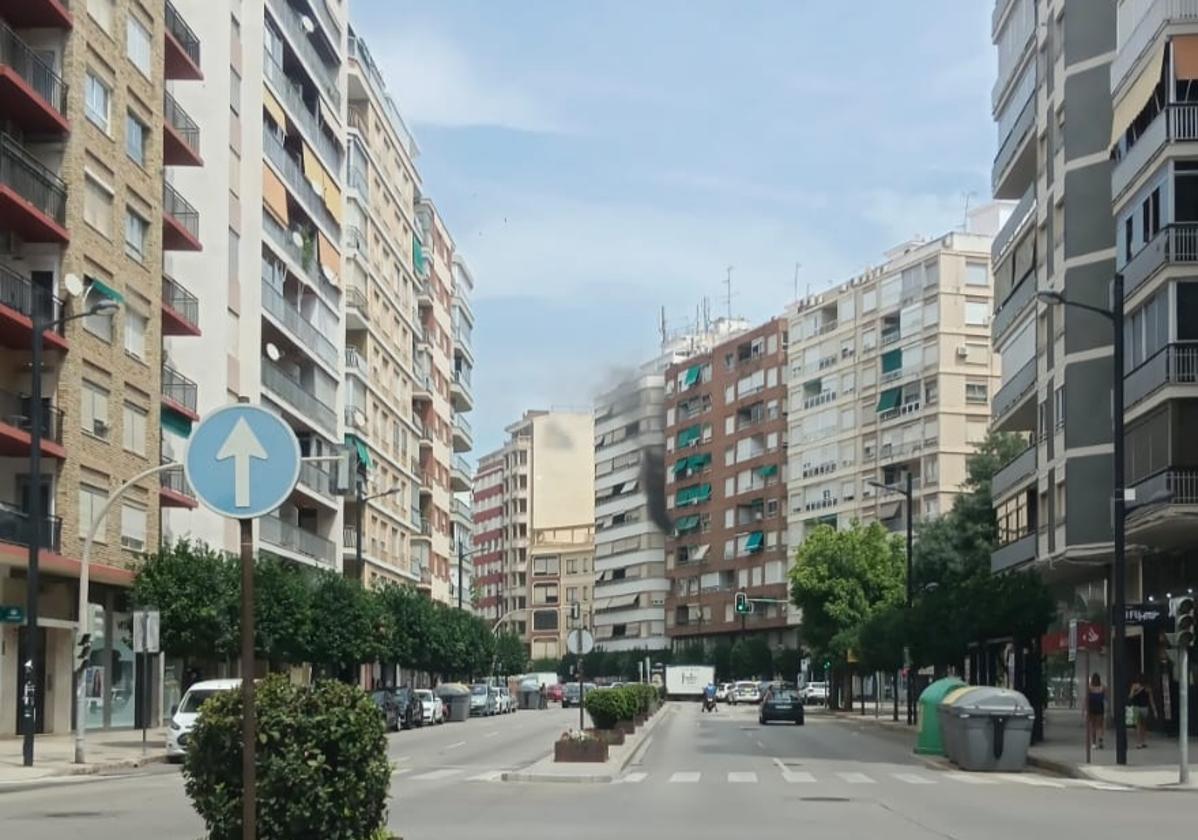 Fuego en un piso de Alzira.