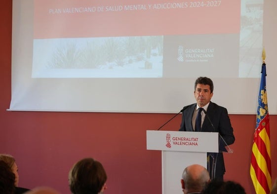 El President de la Generalitat, Carlos Mazón hablando sobre el plan de salud mental.