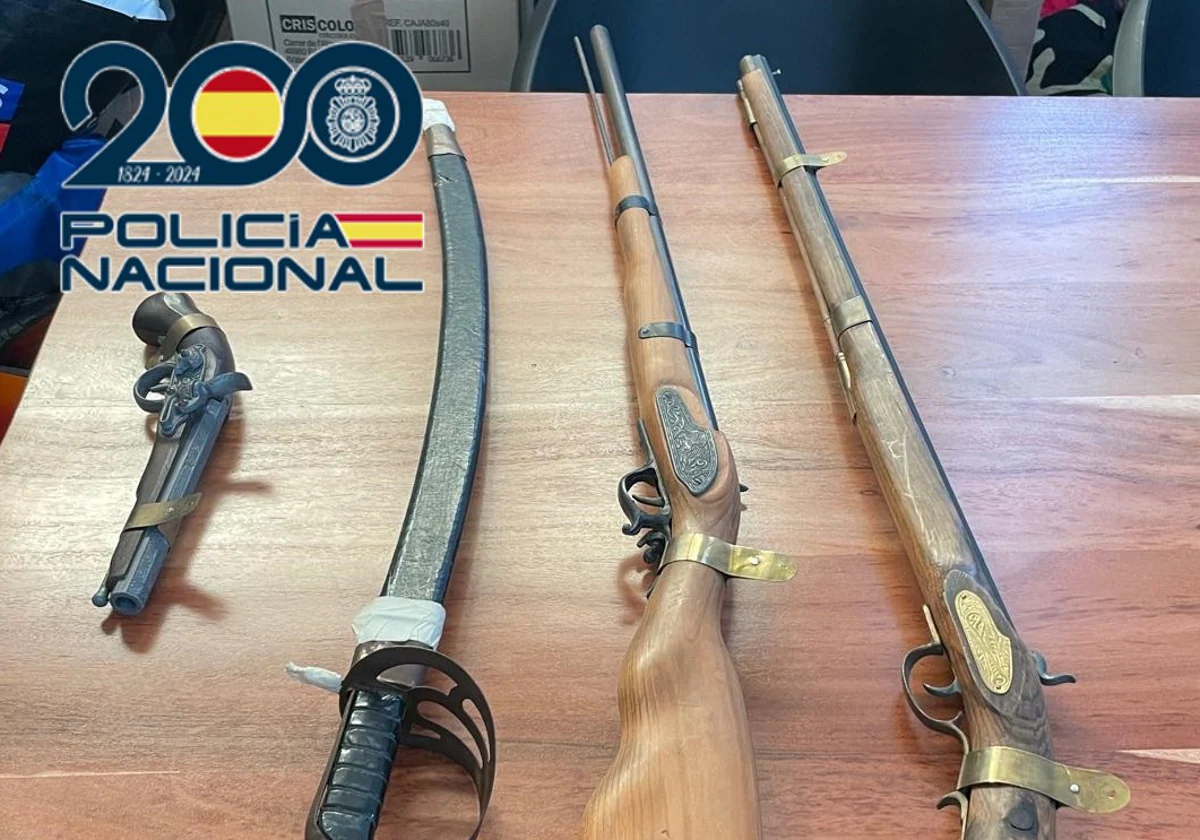 Armas confiscadas.