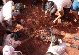 Imagen de archivo de la Tomatina de Buñol.