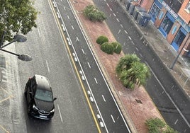 Día de lluvia en la ciudad de Valencia.