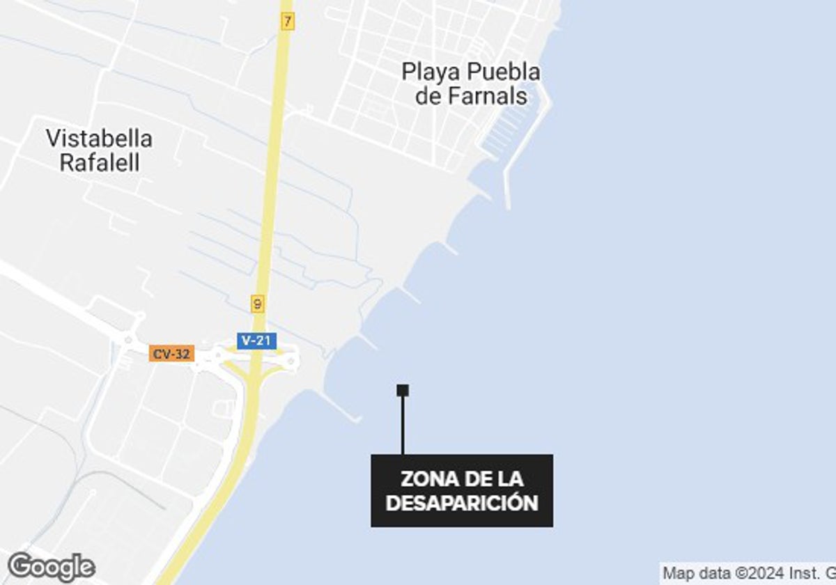 Gráfico que señala la zona donde ha desaparecido el hombre.