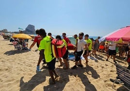 Imagen de un simulacro de rescate realizado en Calp este miércoles.