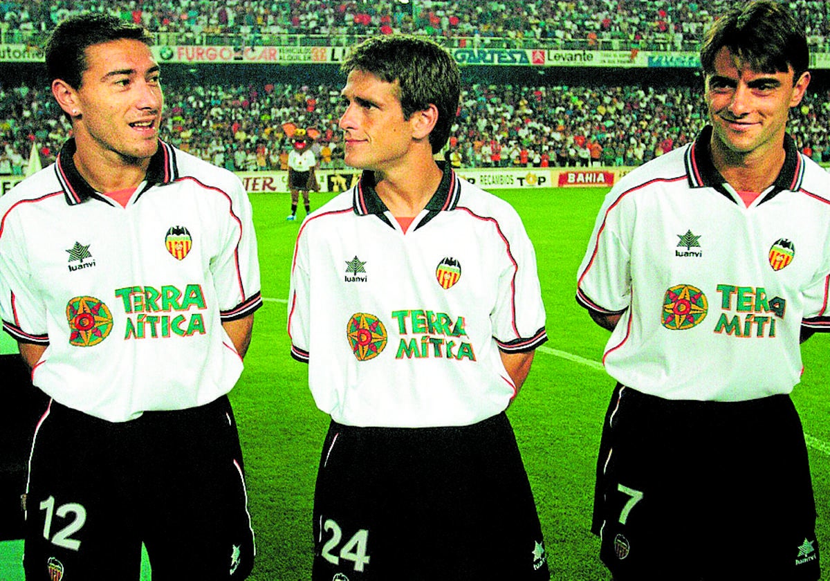 Kily González, Roberto Fagiani y Claudio López, en el curso 1999-00.