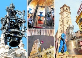 Algunos de los campanarios más reconocibles de la ciudad, como el del Ayuntamiento, la Catedral, Santos Juanes y Santa Catalina.