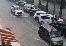 Lluvia en la playa de Tavernes de la Valldigna